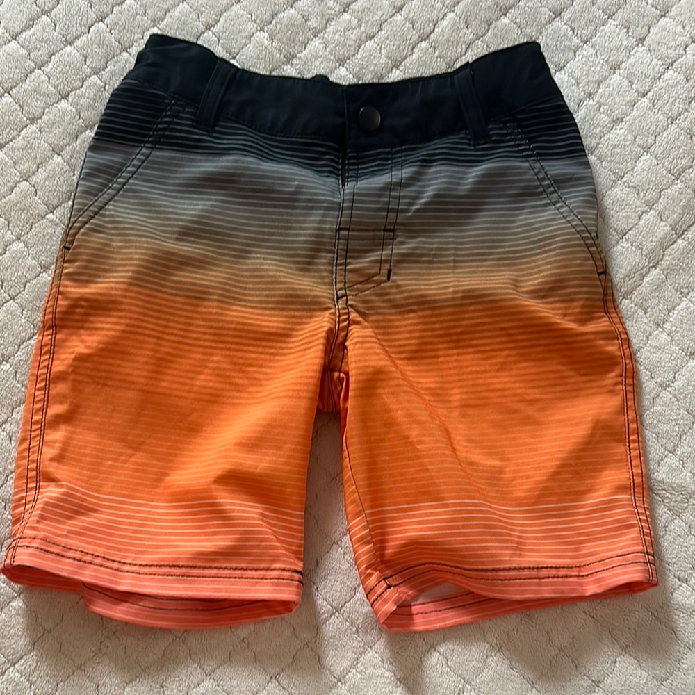 Kids  Gradient Swim Shorts - Black and Orange